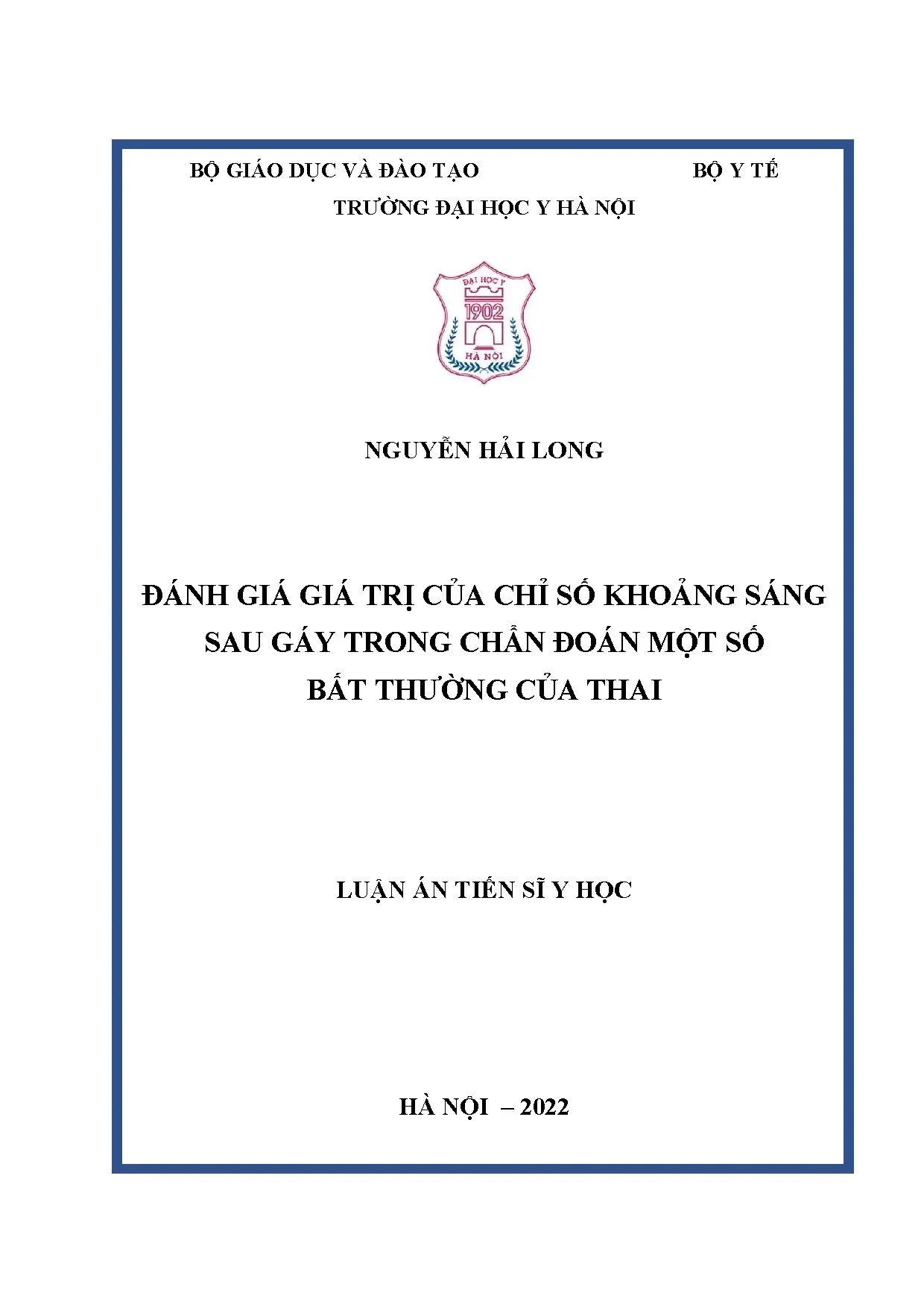 Đánh giá chỉ số khoảng sáng sau gáy chẩn đoán bất thường thai