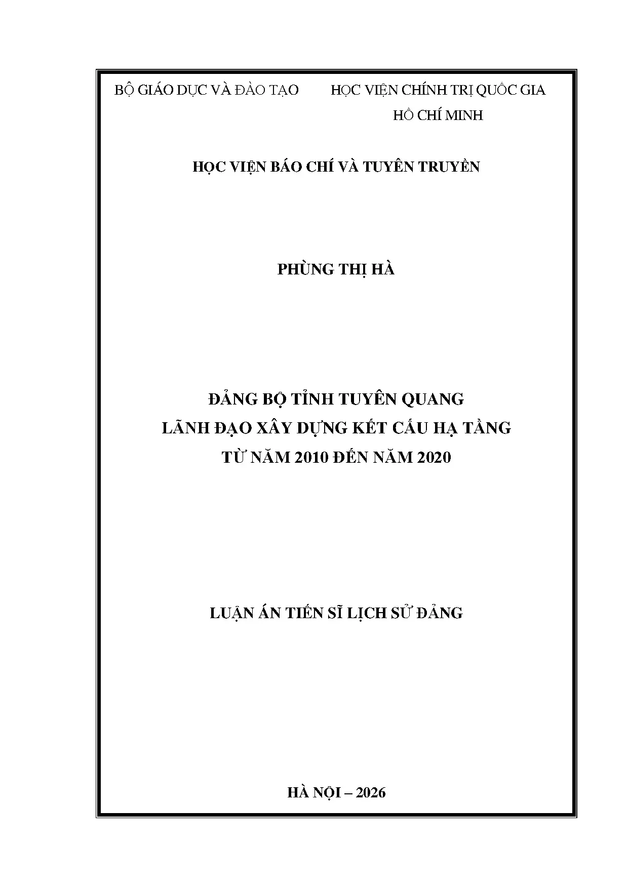 Đảng bộ Tuyên Quang lãnh đạo xây dựng kết cấu hạ tầng 2010-2020