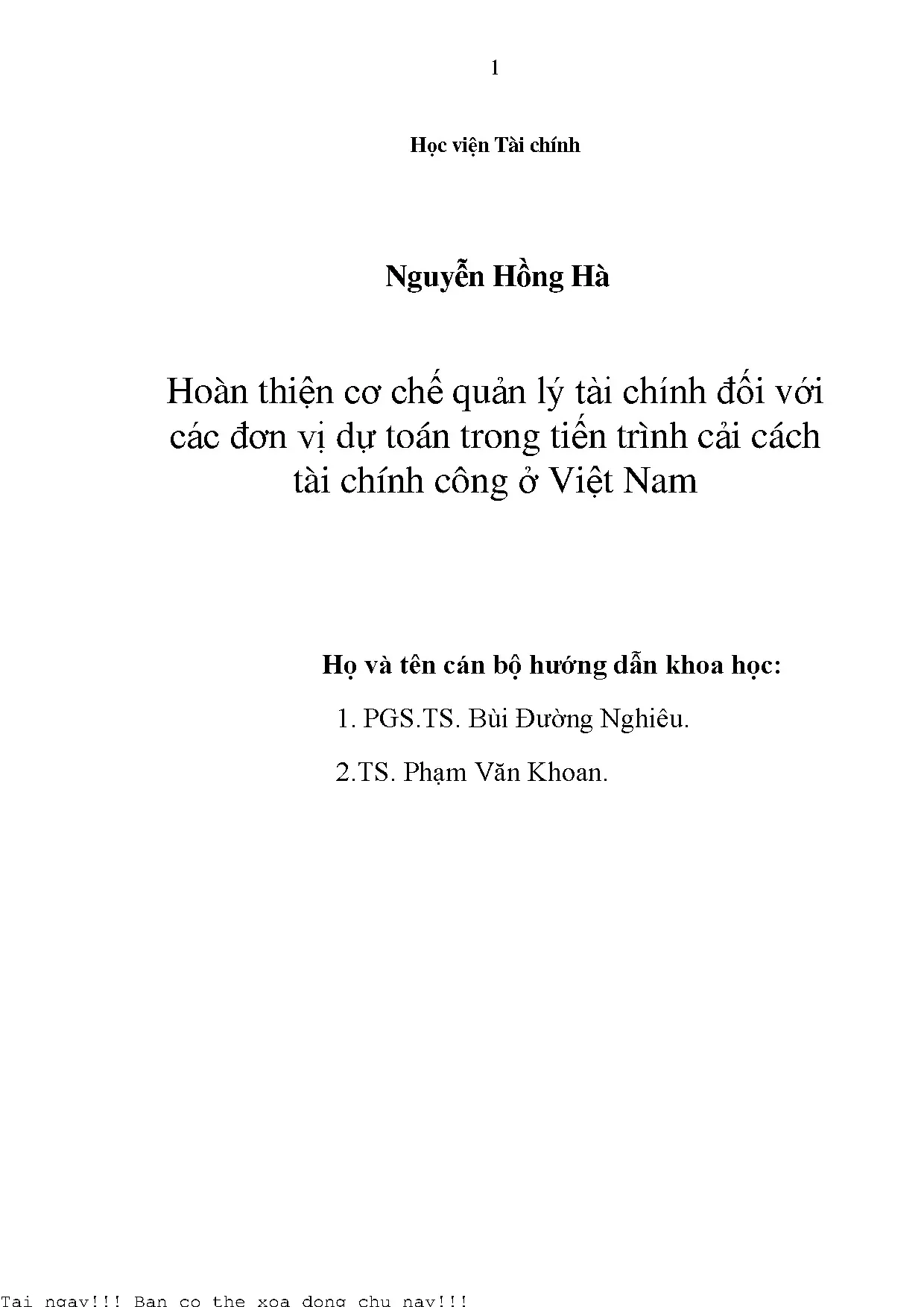 Hoàn thiện cơ chế quản lý tài chính cho các đơn vị dự toán
