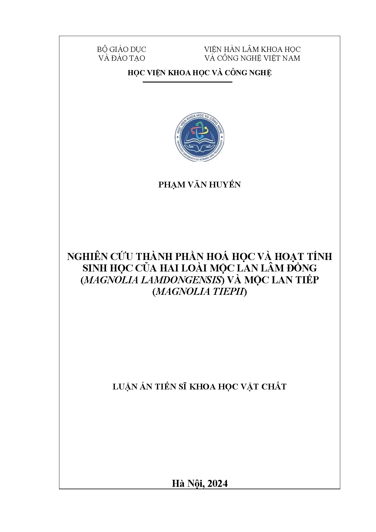 Thành phần hóa học & hoạt tính sinh học 2 loài Mộc lan