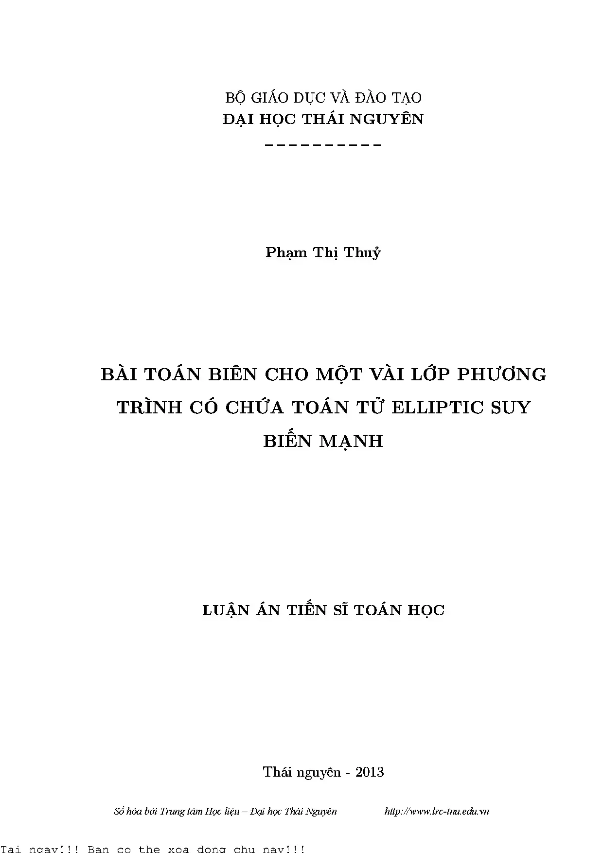 Biên cho lớp phương trình elliptic suy biến mạnh: Giải pháp toán học