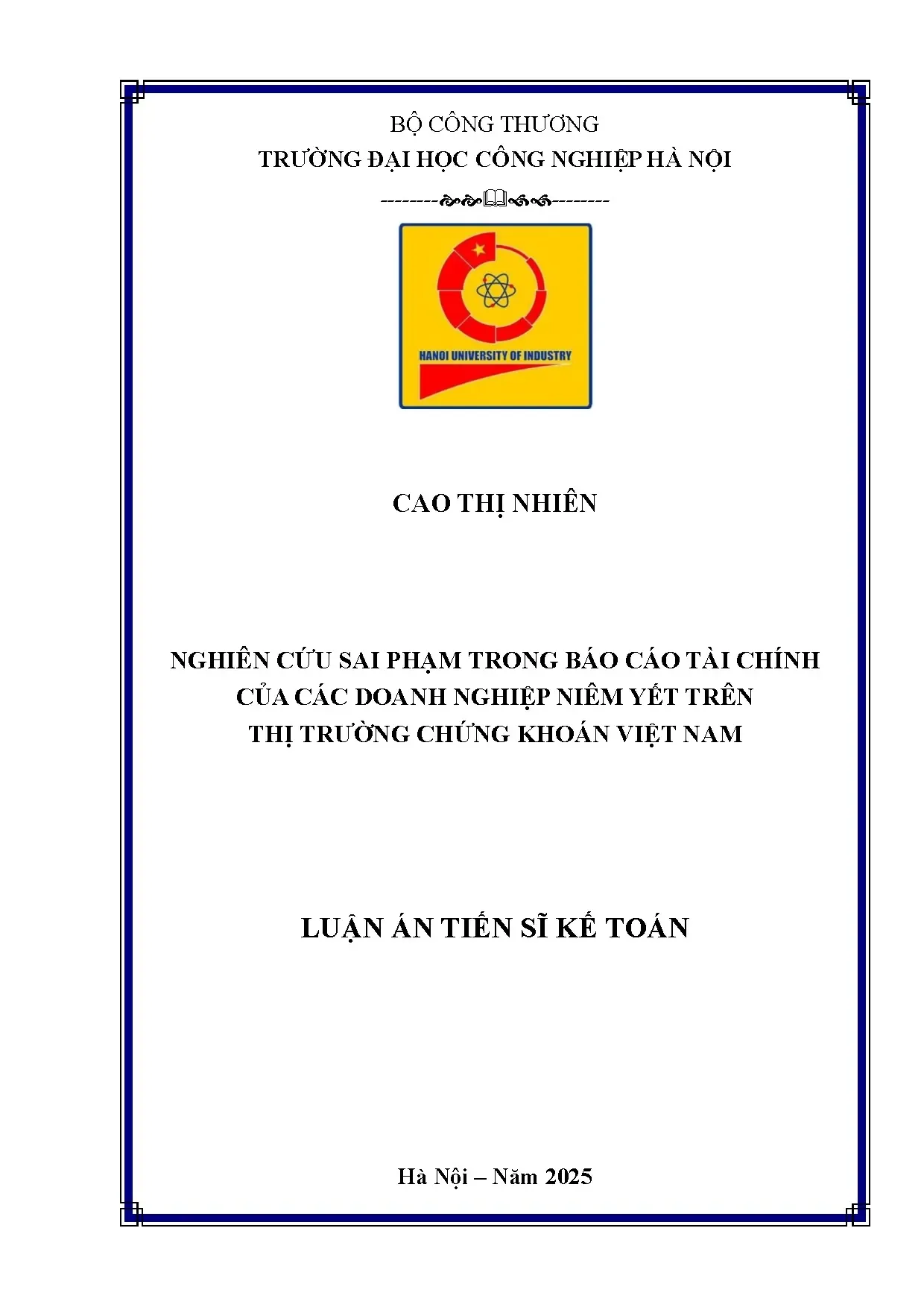 Nghiên cứu sai phạm trong báo cáo tài chính DN niêm yết