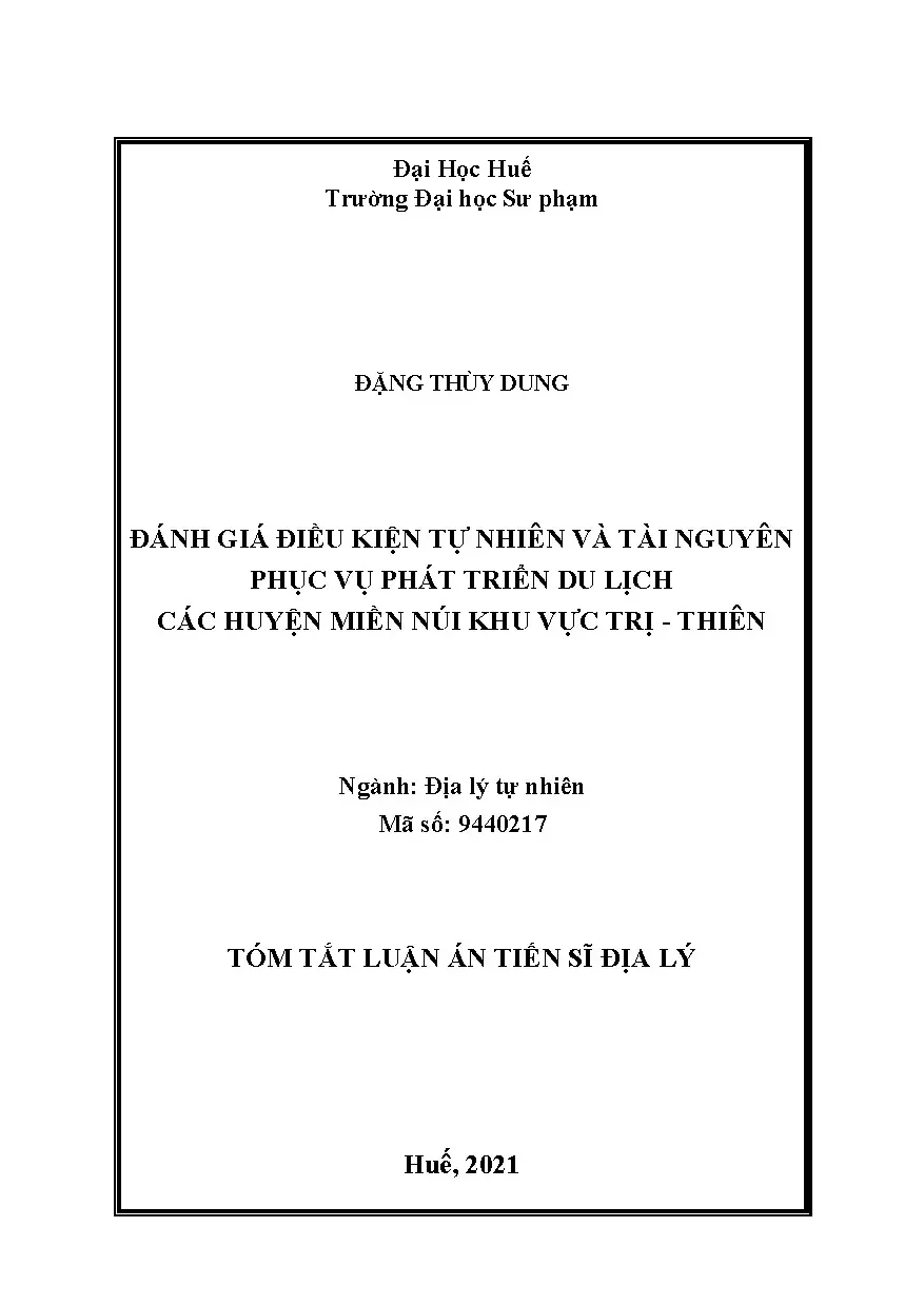 Đánh giá tài nguyên du lịch miền núi Trị - Thiên