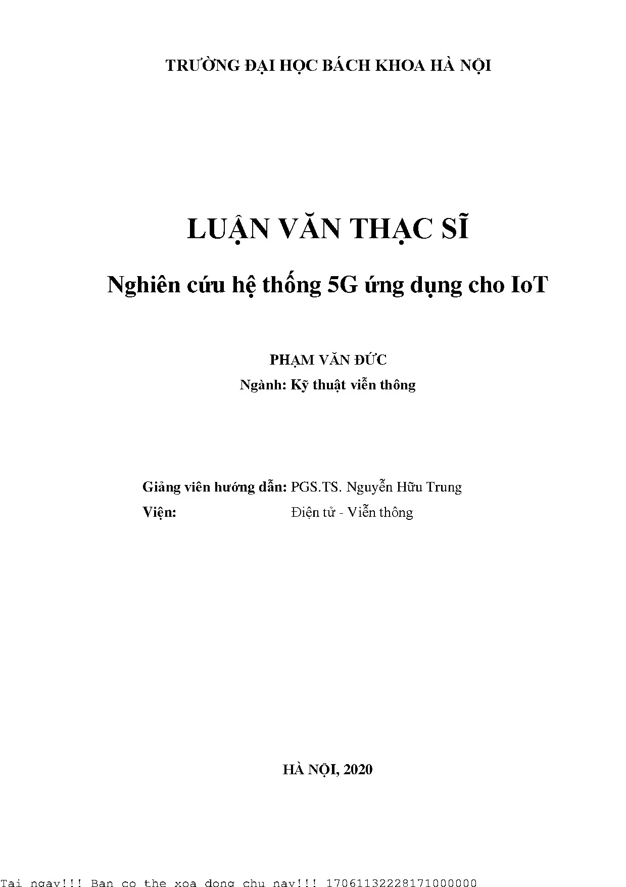 Nghiên cứu hệ thống 5G cho IoT: Tầm nhìn và ứng dụng