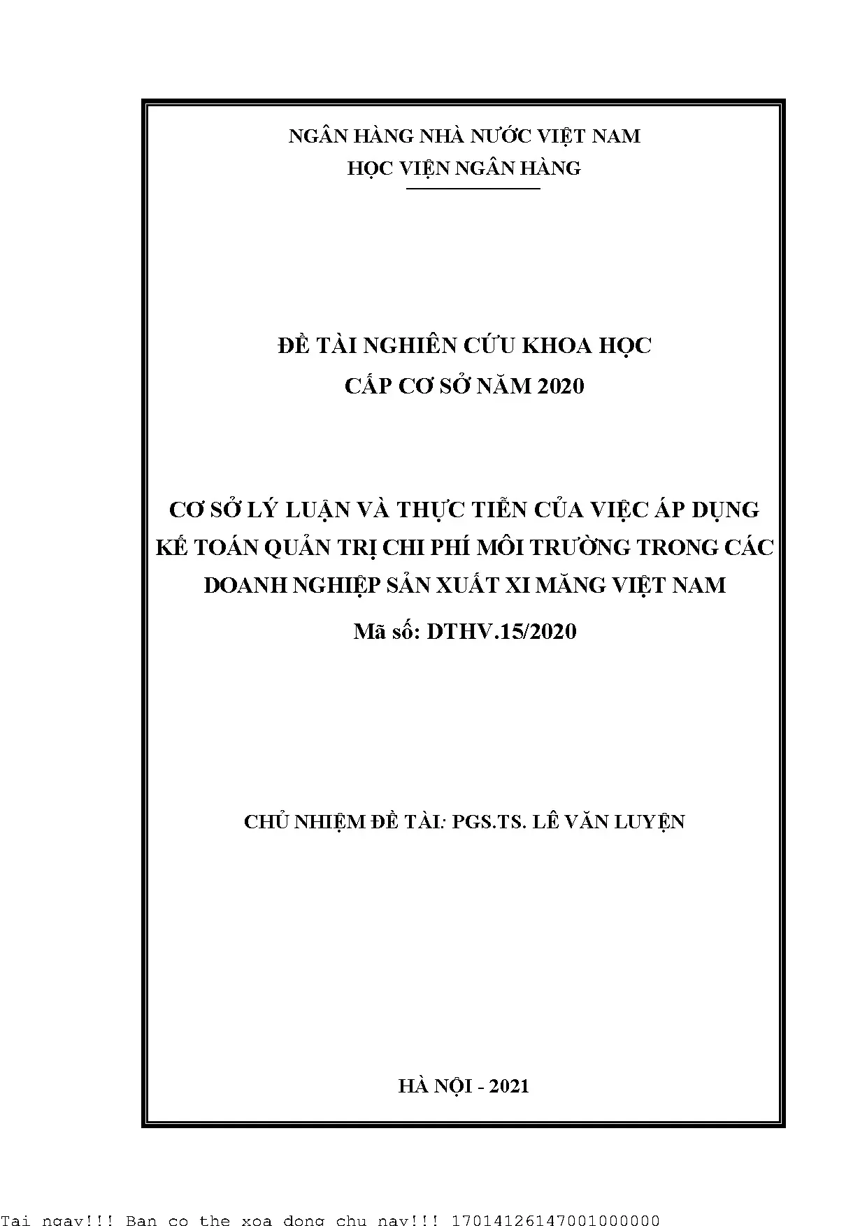 Kế toán quản trị chi phí môi trường trong doanh nghiệp xi măng