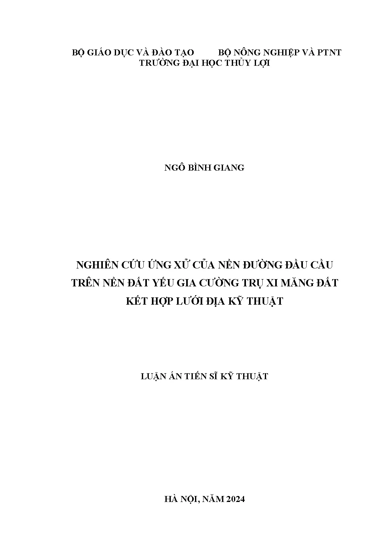 Ứng xử nền đường đầu cầu trên đất yếu gia cường trụ xi măng đất