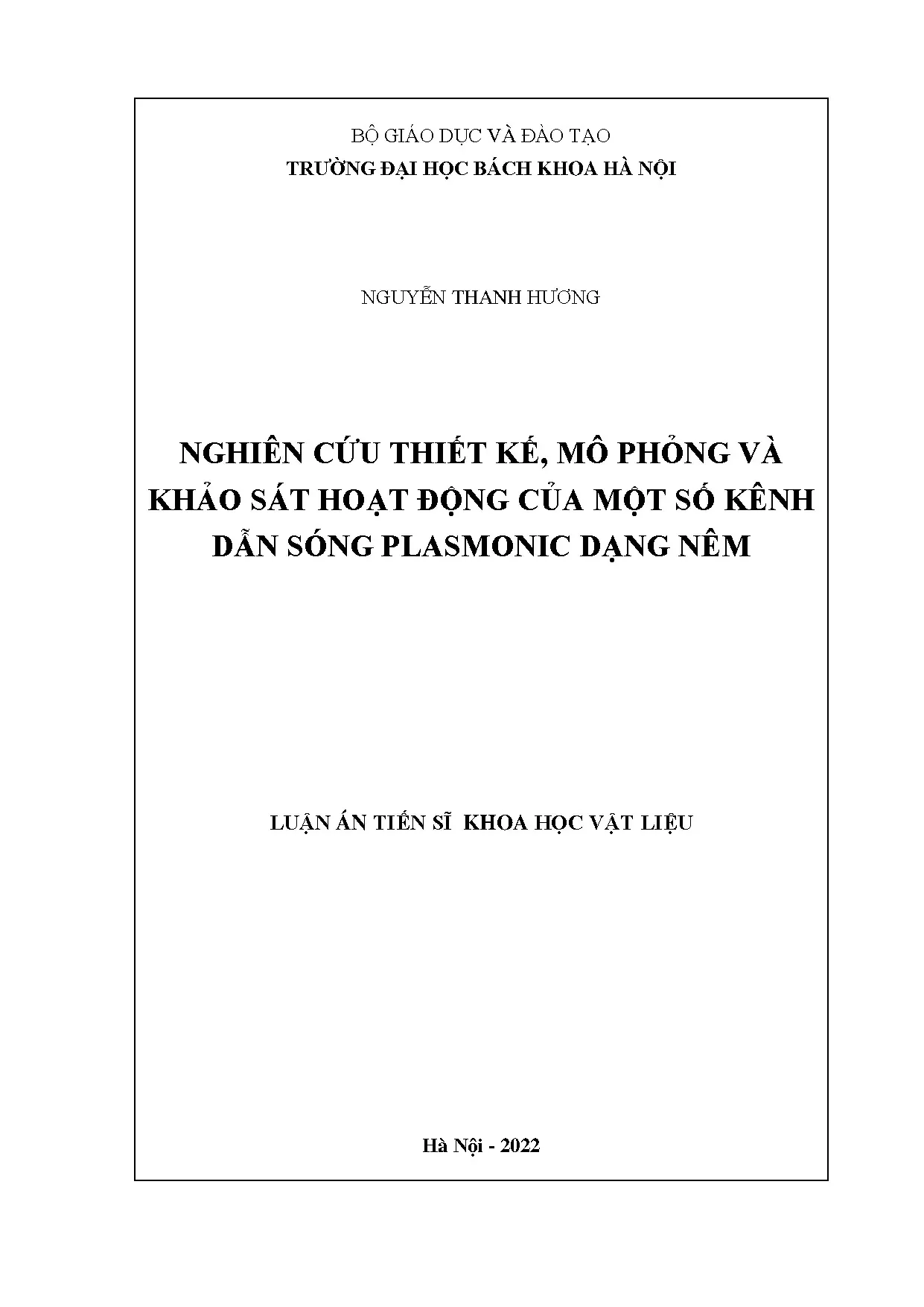 Luận án tiến sĩ nghiên cứu thiết kế mô phỏng và khảo sát hoạ