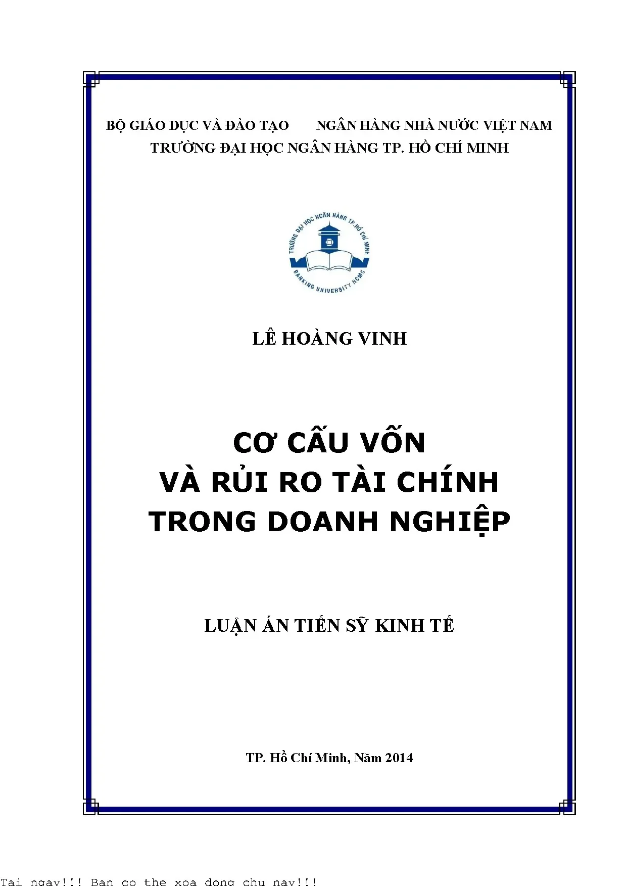 Cơ cấu vốn và rủi ro tài chính: Nghiên cứu doanh nghiệp Việt Nam
