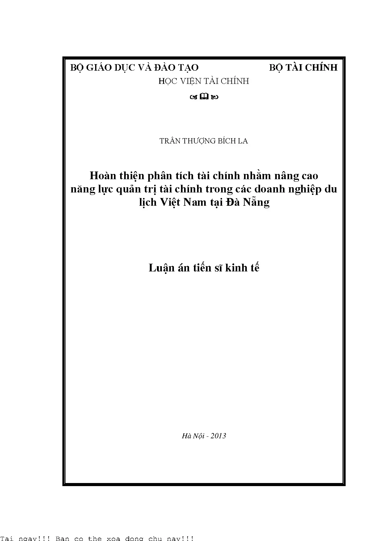 Hoàn thiện phân tích tài chính cho doanh nghiệp du lịch Việt