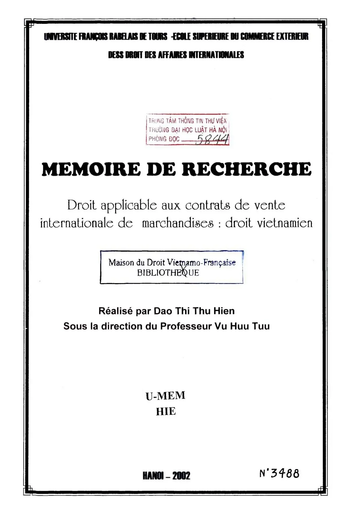 Luận án nghiên cứu droit applicable aux contrats de vente in