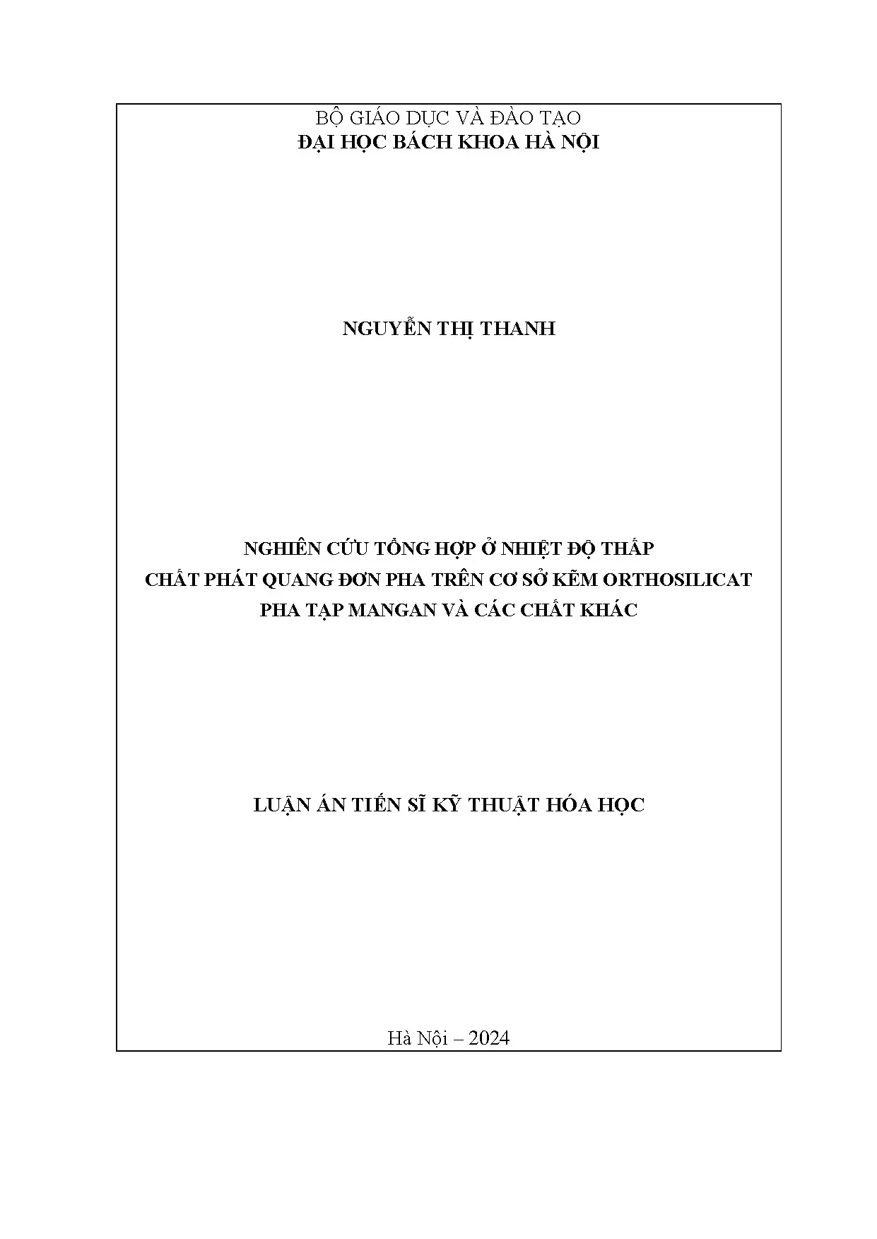 Nghiên cứu tổng hợp chất phát quang kẽm orthosilicat pha tạp Mn