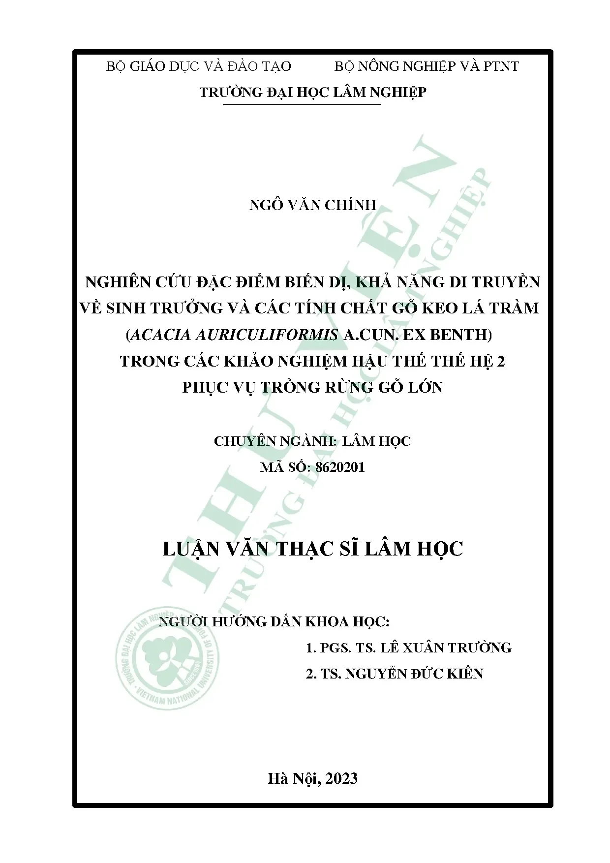 Biến dị, di truyền sinh trưởng & gỗ keo lá tràm