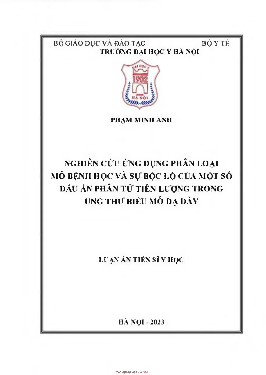 Nghiên cứu ứng dụng phân loại mô bệnh học trong ung thư biểu mô dạ dày