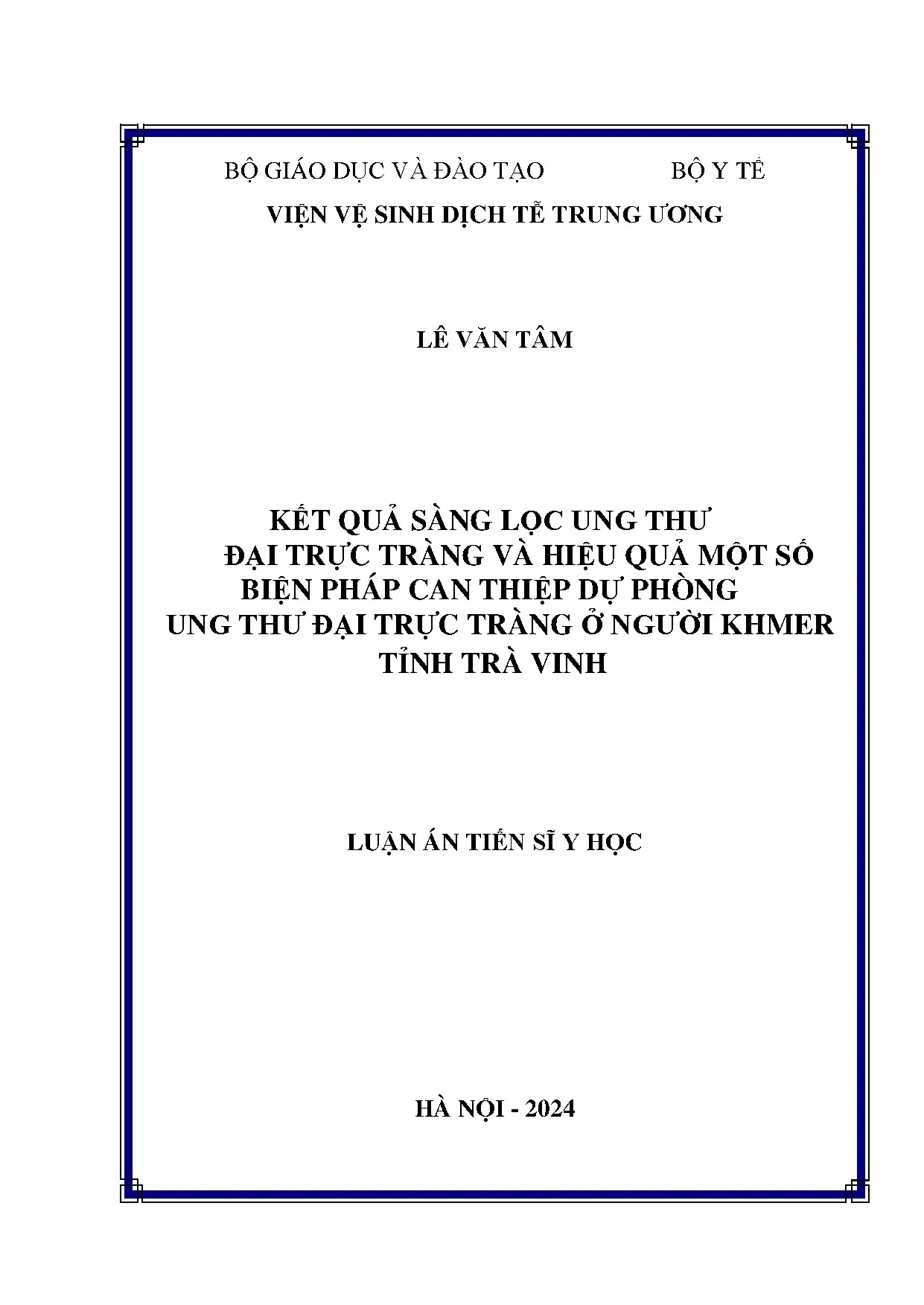 Kết quả sàng lọc ung thư đại trực tràng ở người Khmer tỉnh Trà Vinh
