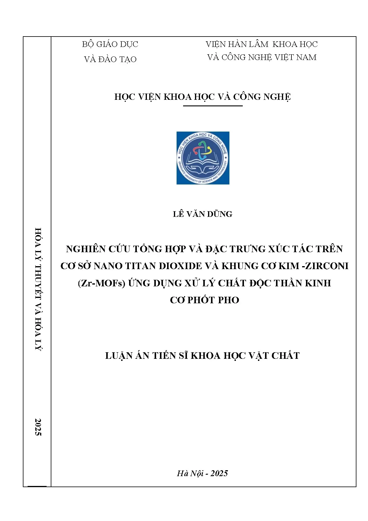 Nano TiO2 và Zr-MOFs: Xúc tác xử lý chất độc thần kinh