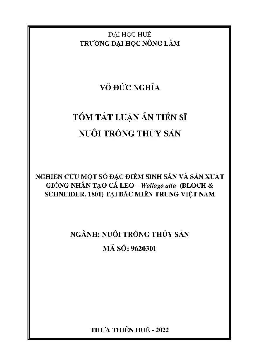 Tóm tắt luận án tiến sĩ: Nuôi trồng thủy sản cá Leo