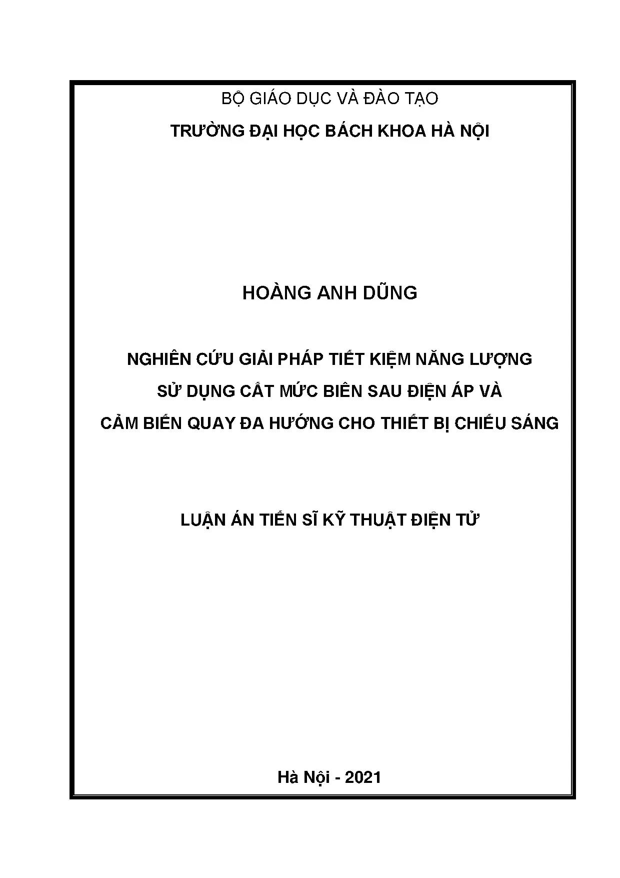 Nghiên cứu giải pháp tiết kiệm năng lượng cho thiết bị chiếu sáng