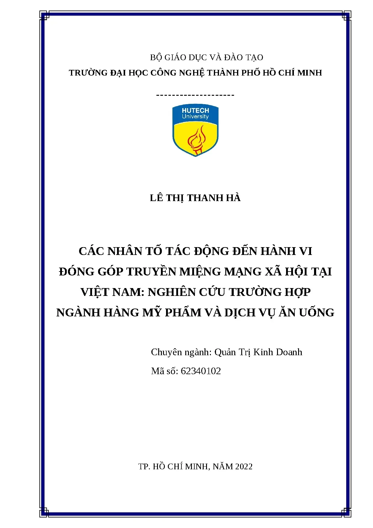 Yếu tố tác động đóng góp truyền miệng mạng xã hội tại Việt Nam
