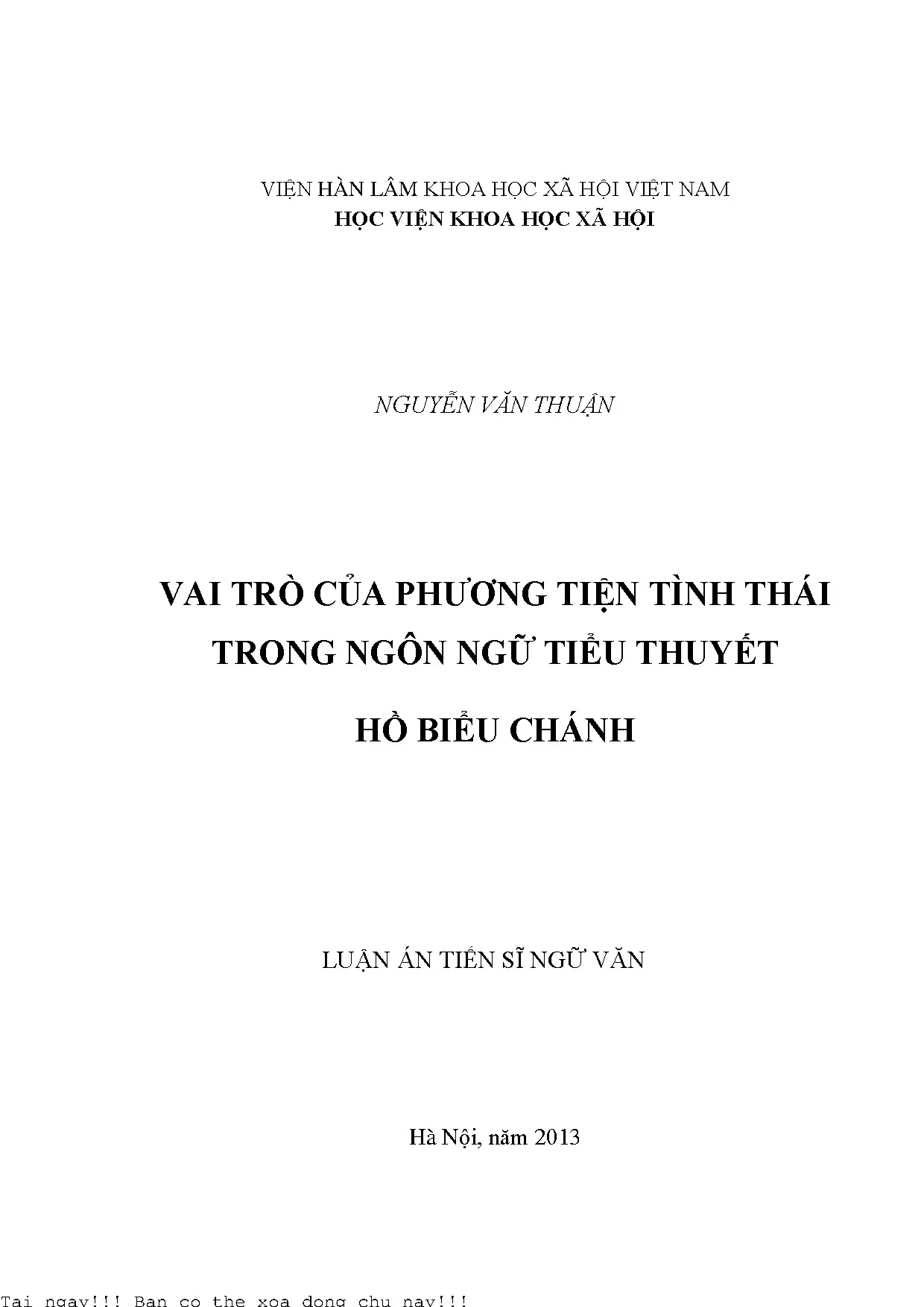 Vai trò của phương tiện tình thái trong ngôn ngữ tiểu thuyết