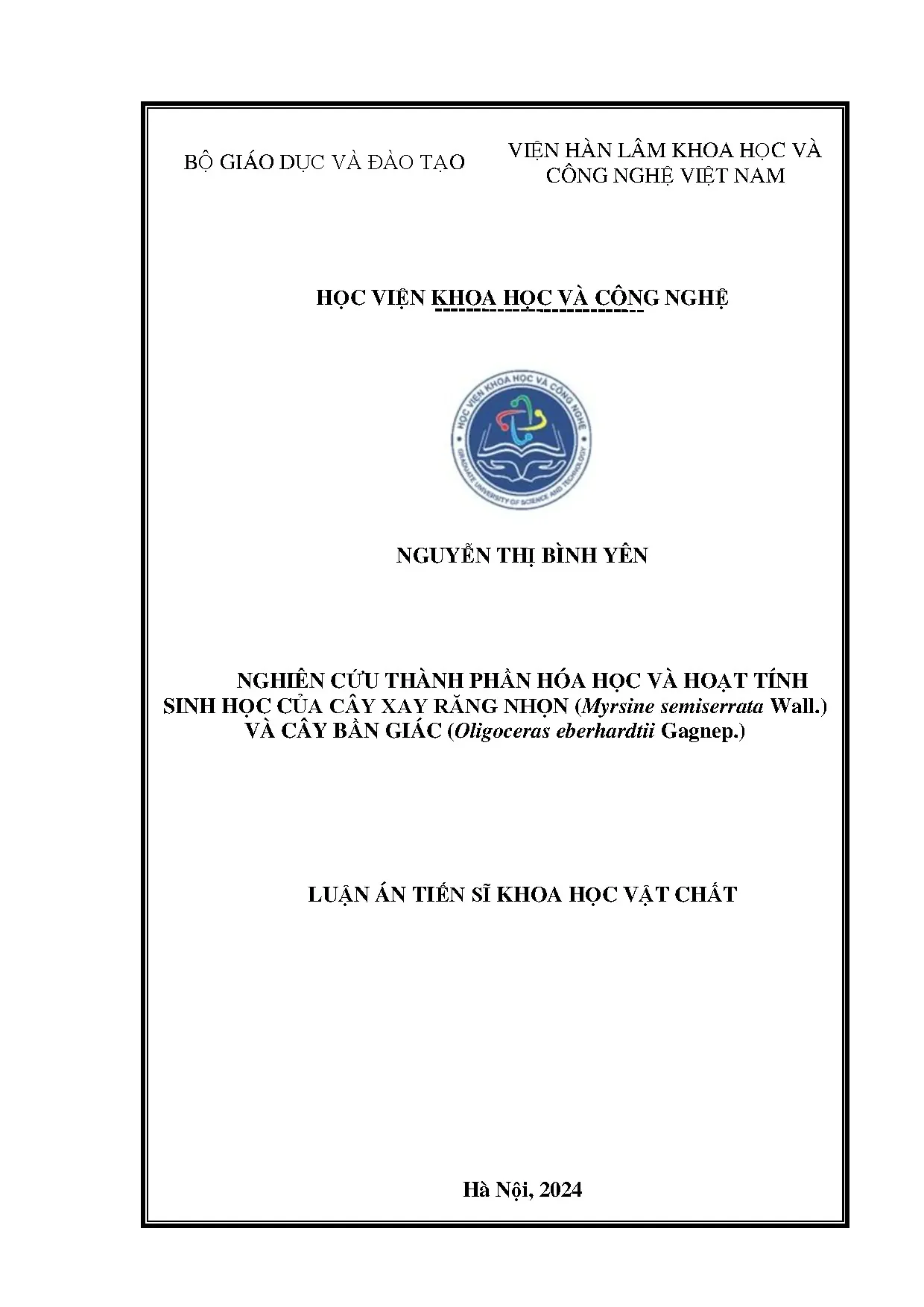 Thành phần hóa học & hoạt tính sinh học cây xay răng nhọn, bần giác