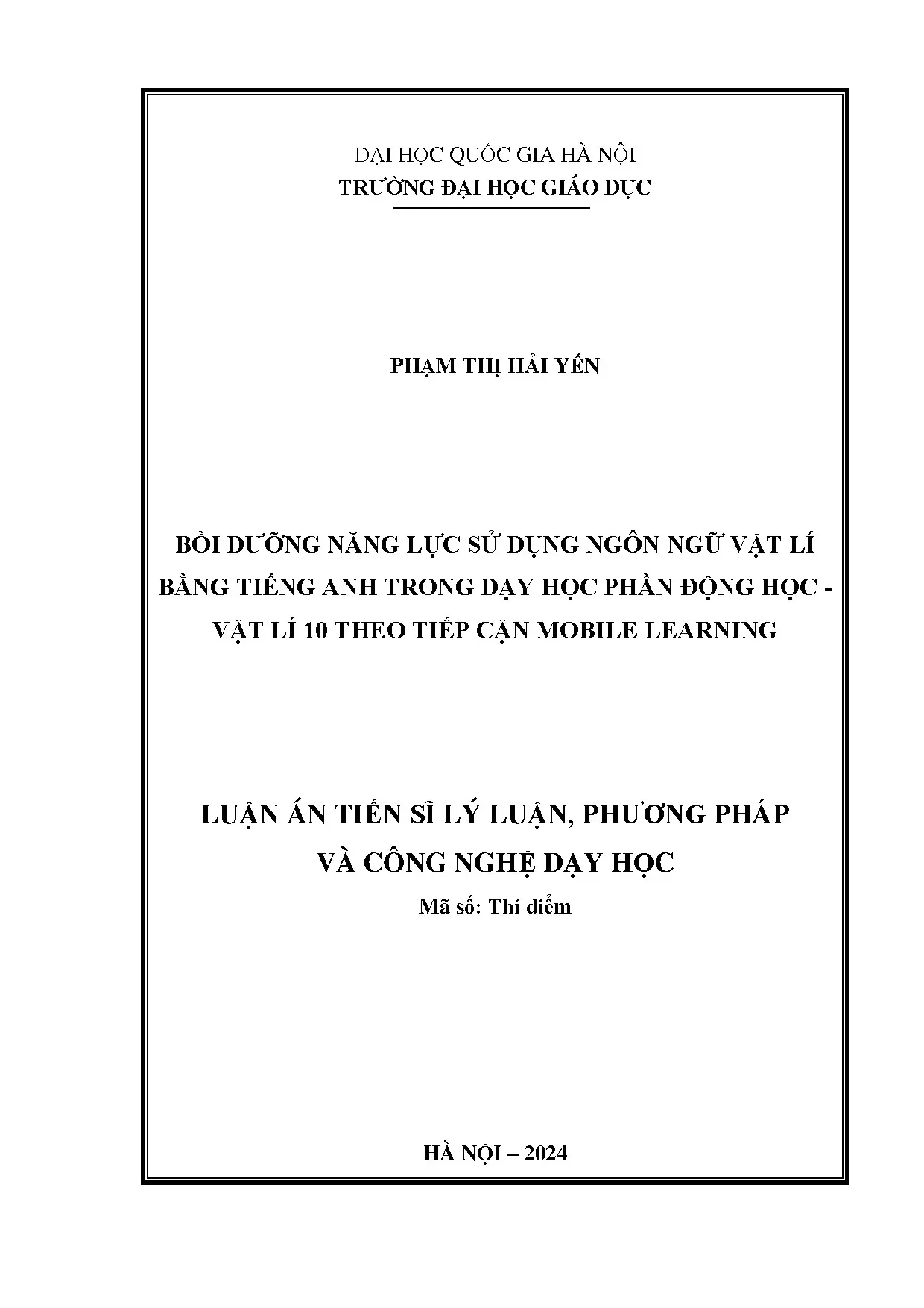 Bồi dưỡng năng lực sử dụng ngôn ngữ vật lí bằng tiếng Anh