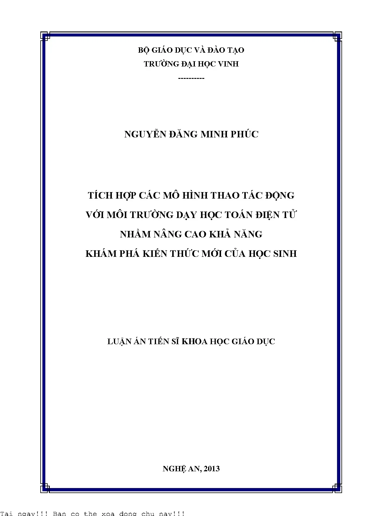 Tích hợp các mô hình thao tác động với môi trường dạy học to