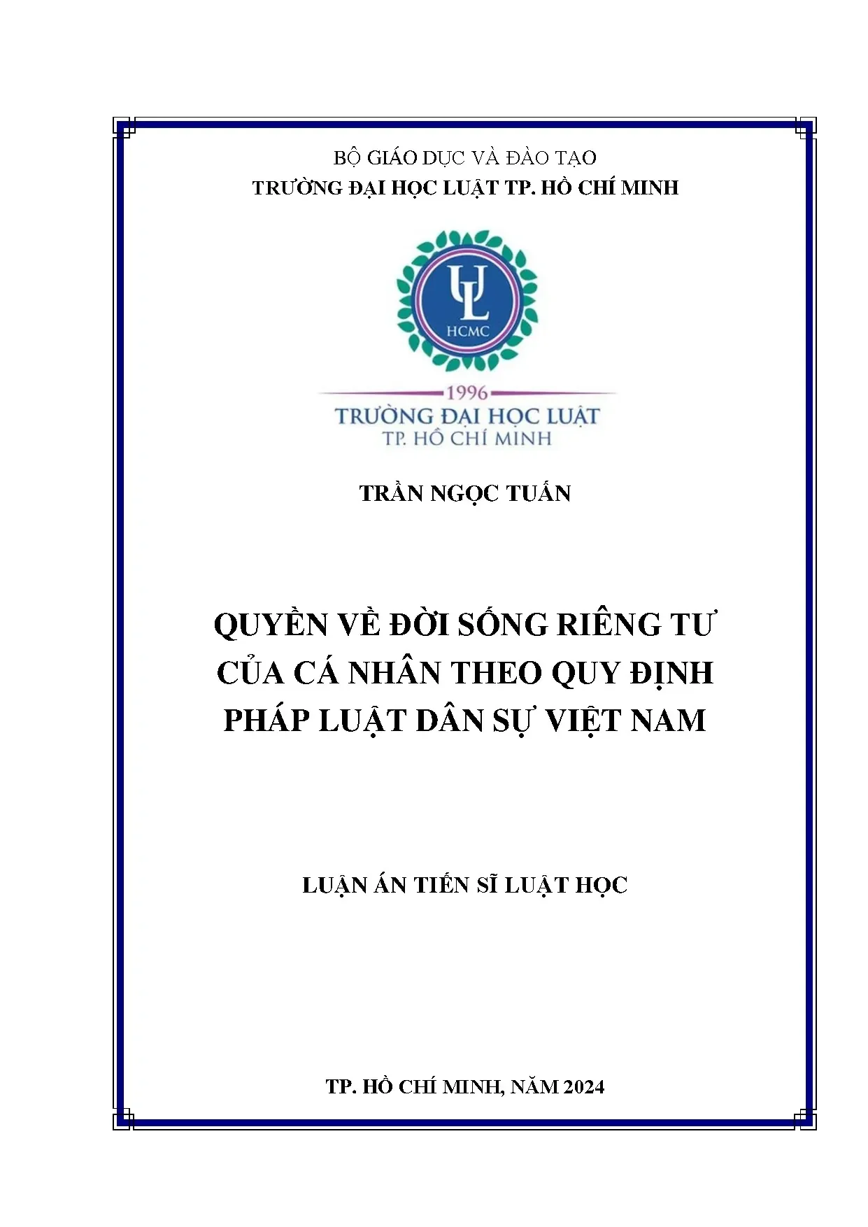 Quyền riêng tư cá nhân theo pháp luật dân sự Việt Nam