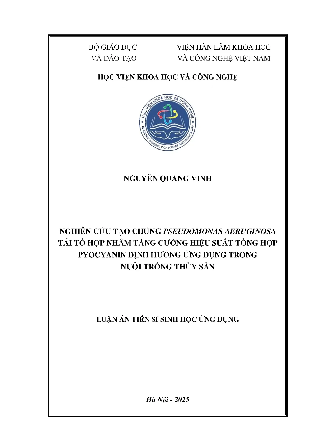 Tạo chủng Pseudomonas aeruginosa tăng pyocyanin ứng dụng thủy sản