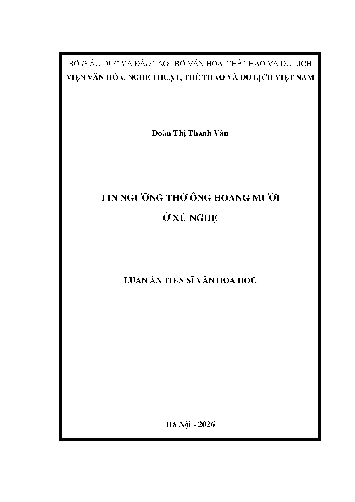 Tín ngưỡng thờ Ông Hoàng Mười ở Xứ Nghệ