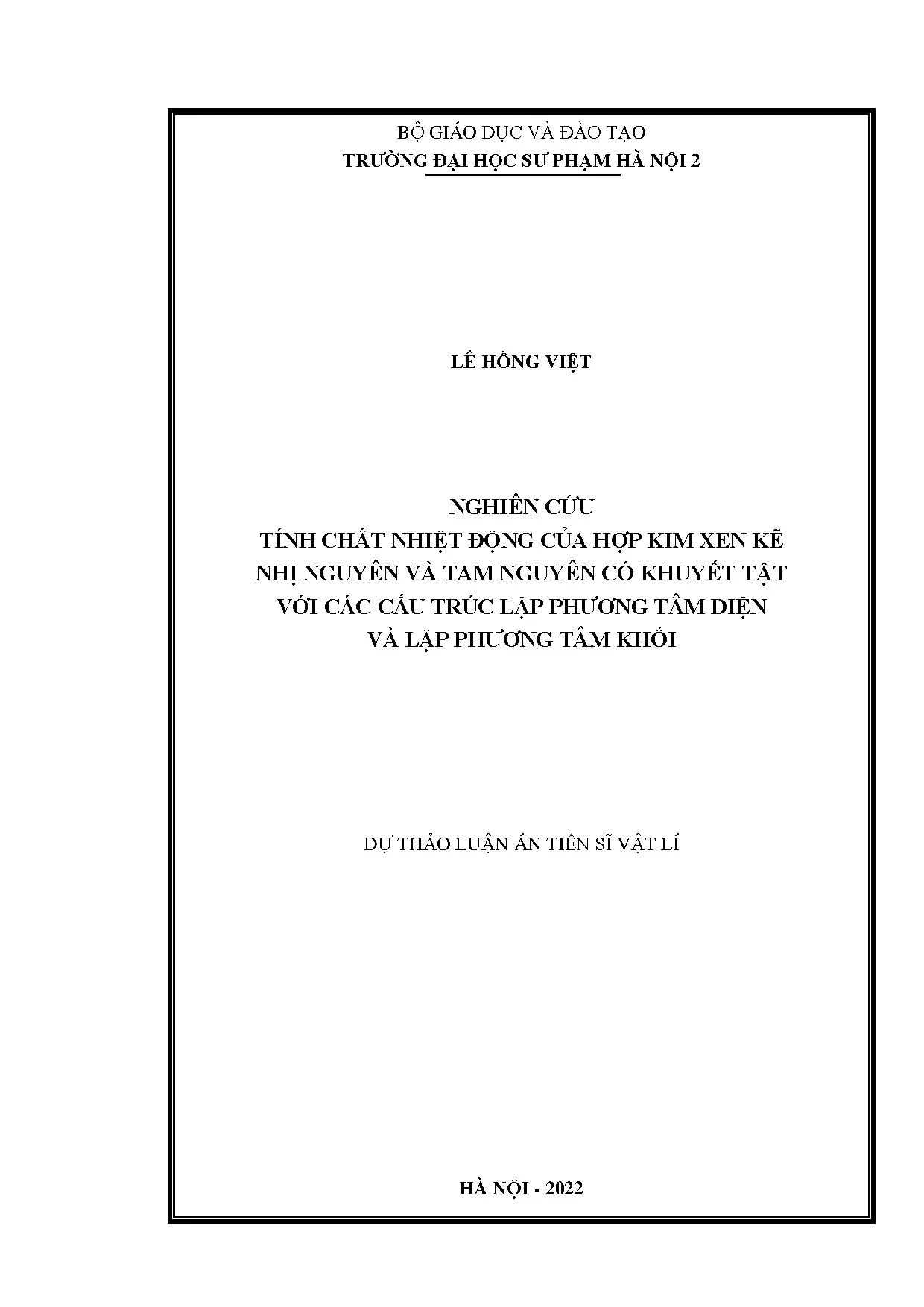 Luận án tiến sĩ nghiên cứu tính chất nhiệt động của hợp kim
