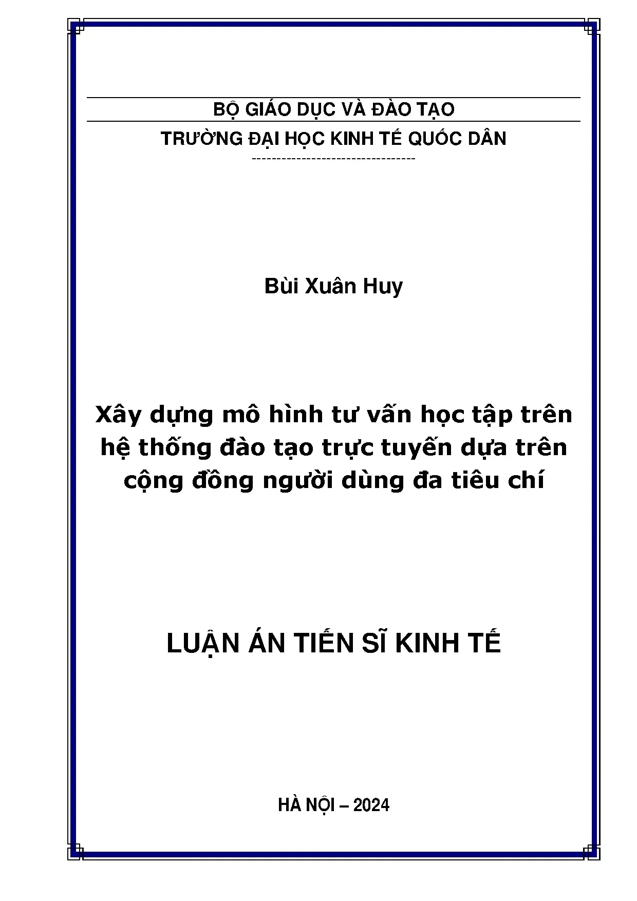 Xây dựng mô hình tư vấn học tập trực tuyến