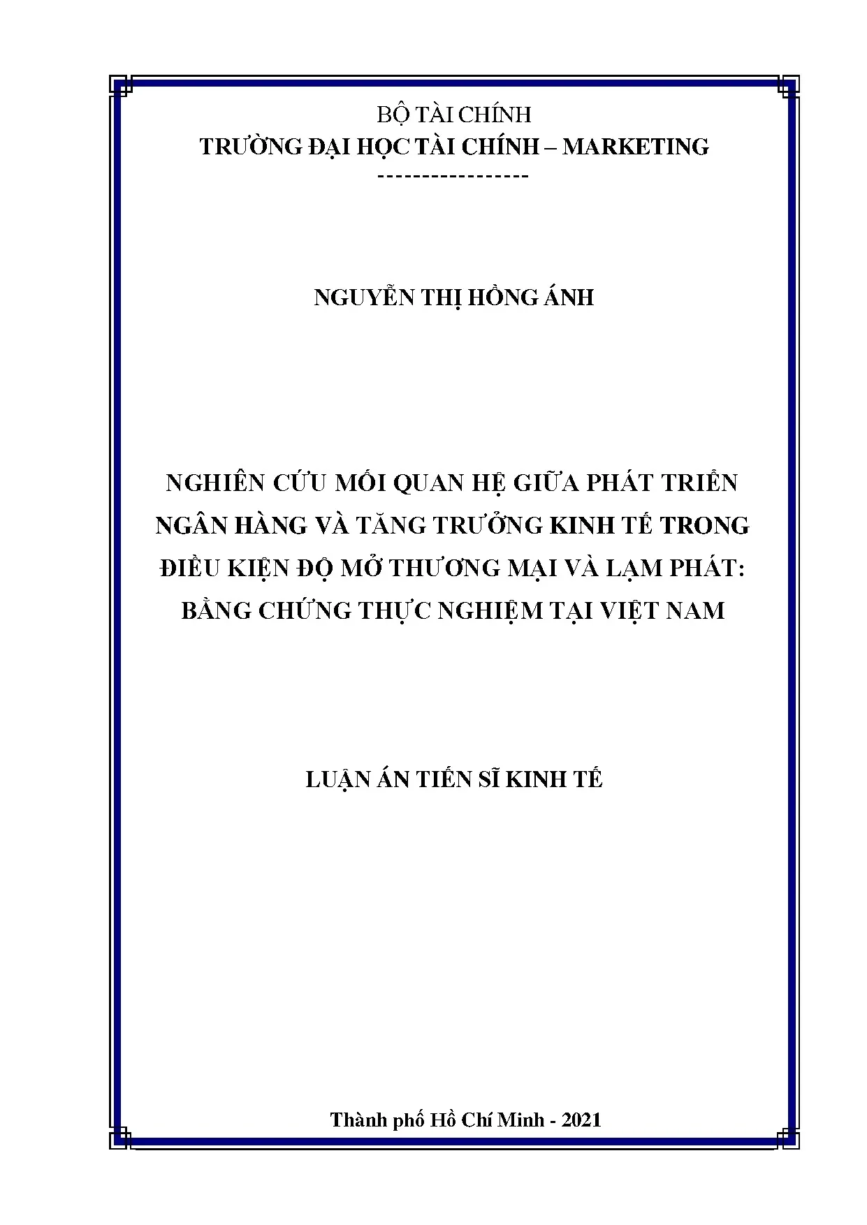 Mối quan hệ Phát triển Ngân hàng - Tăng trưởng Kinh tế Việt Nam