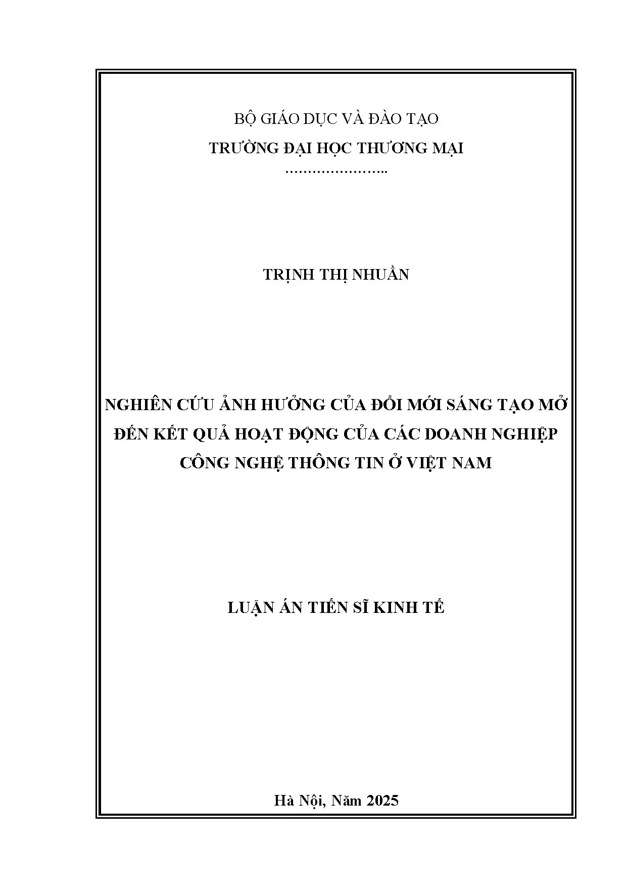 Đổi mới sáng tạo mở và kết quả hoạt động của doanh nghiệp công nghệ thông tin