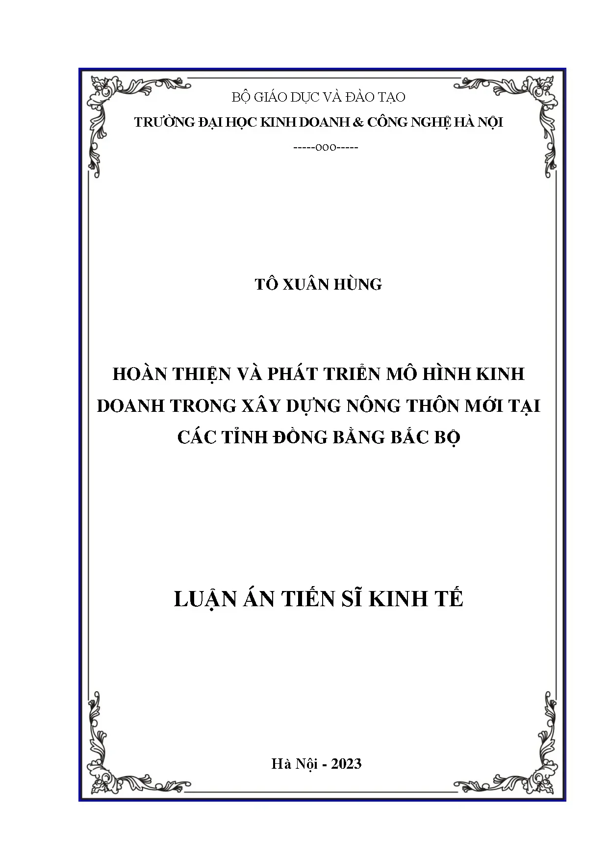Mô hình kinh doanh nông thôn mới Đồng bằng Bắc Bộ