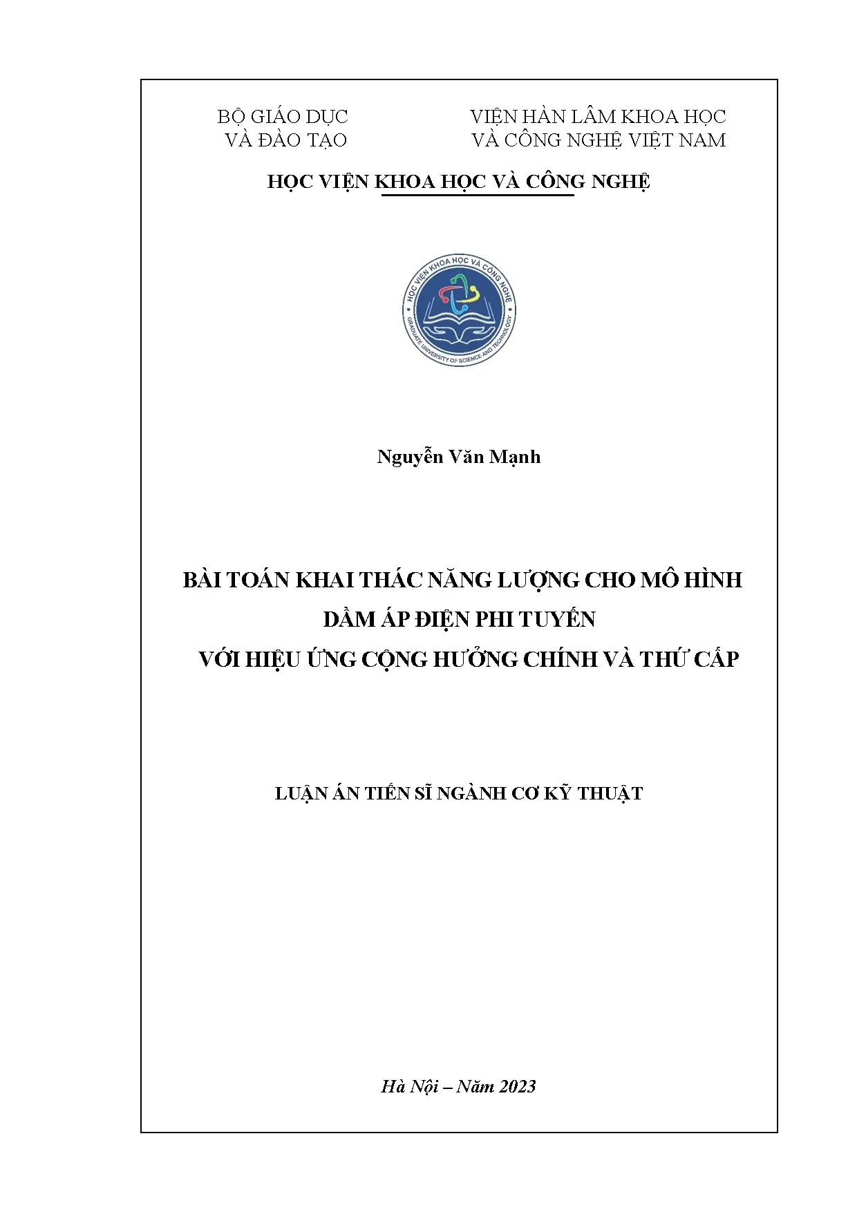 Khai thác năng lượng dầm áp điện phi tuyến cộng hưởng