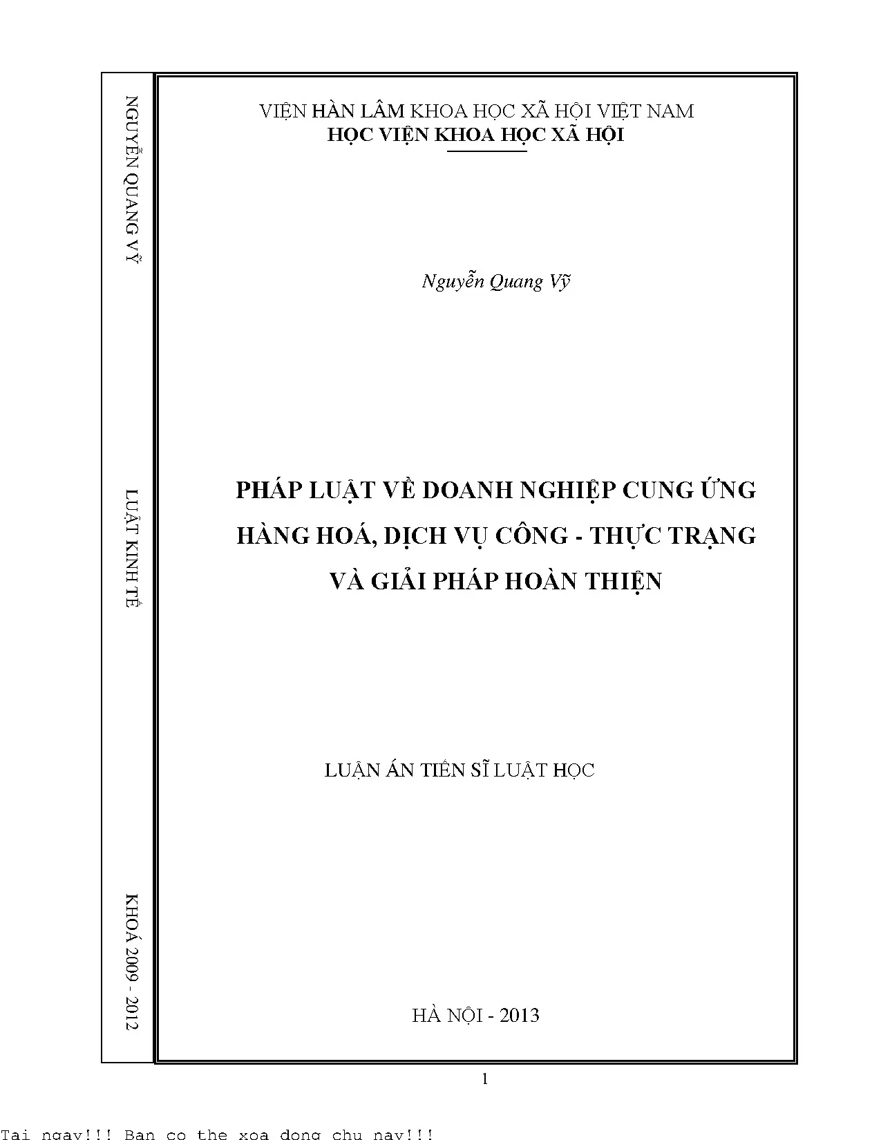 Pháp luật về doanh nghiệp cung ứng hàng hoá dịch vụ công thự