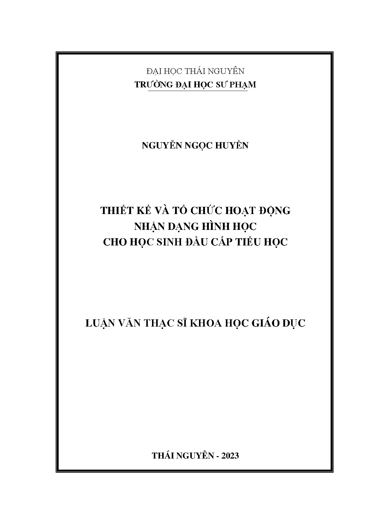 Thiết kế hoạt động nhận dạng hình học cho học sinh tiểu học