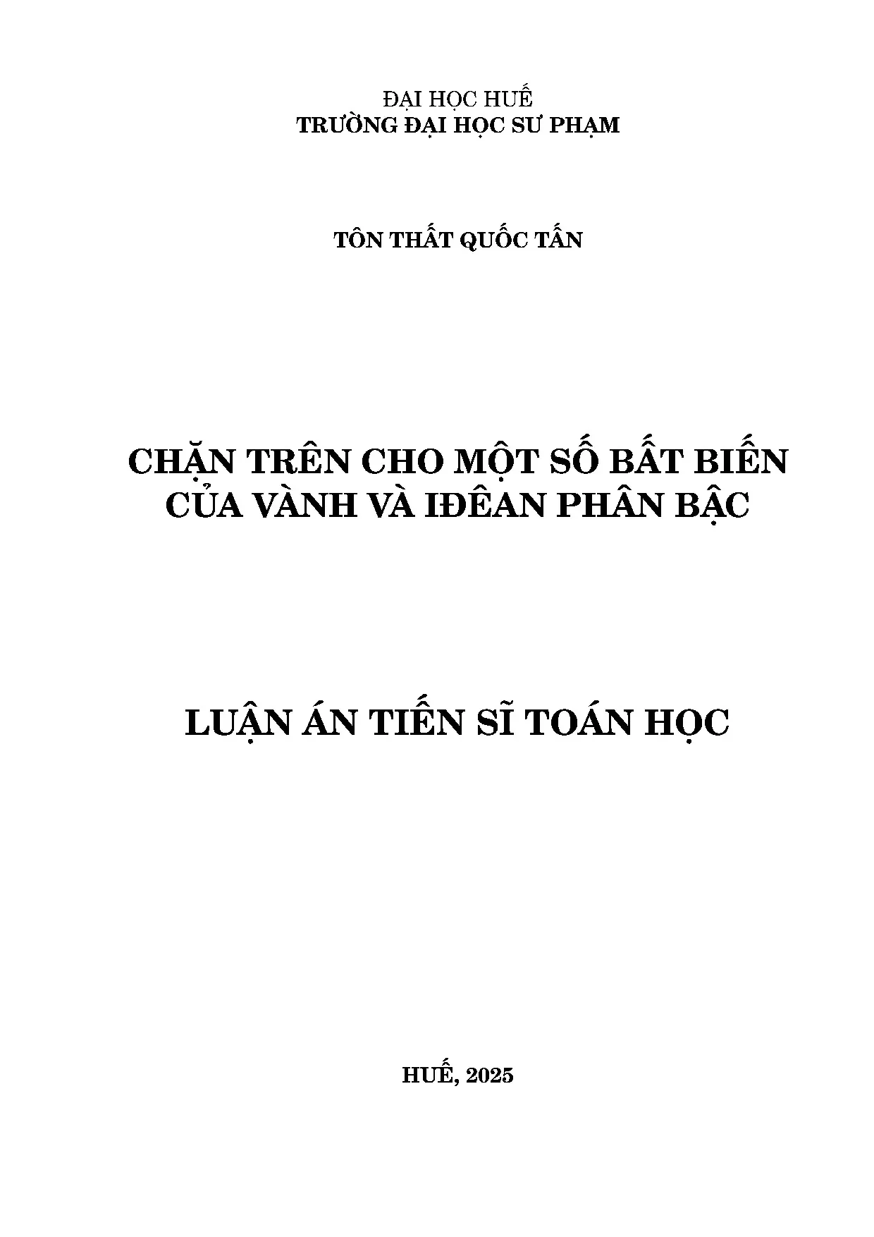 Chặn trên bất biến vành iđêan phân bậc