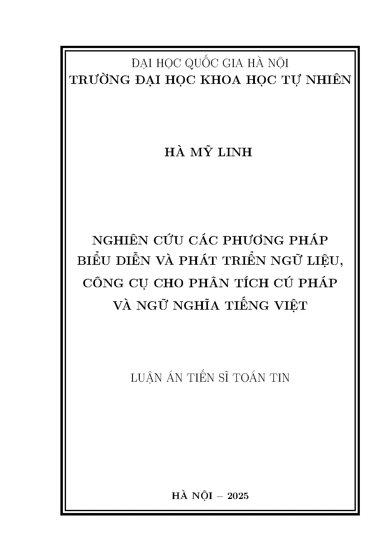 Nghiên cứu phương pháp biểu diễn và phát triển ngữ liệu tiếng Việt
