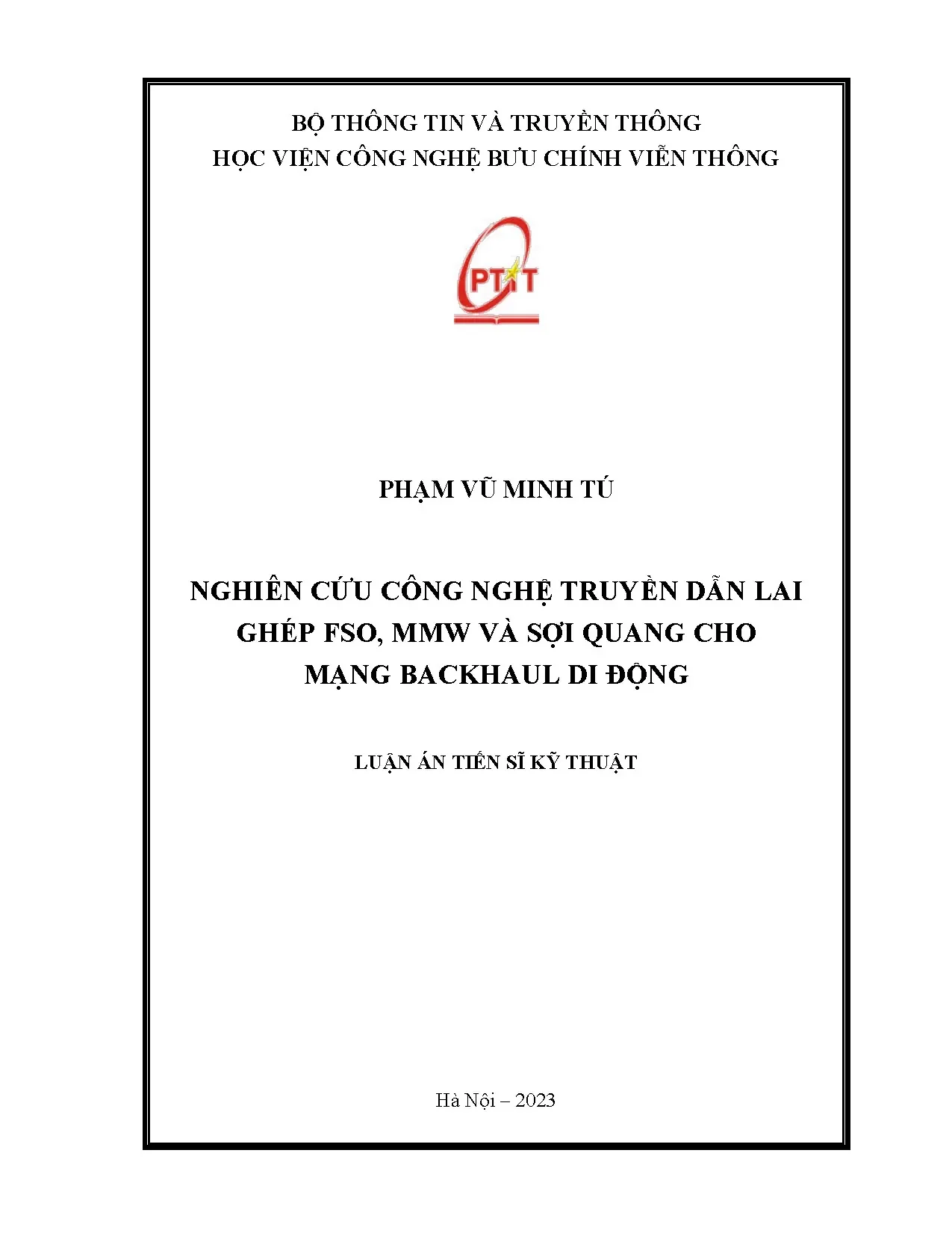 Nghiên cứu công nghệ truyền dẫn backhaul di động FSO-MMW-sợi quang