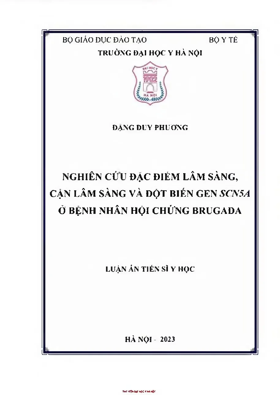 Nghiên cứu đột biến gen SCN5A ở bệnh nhân hội chứng Brugada
