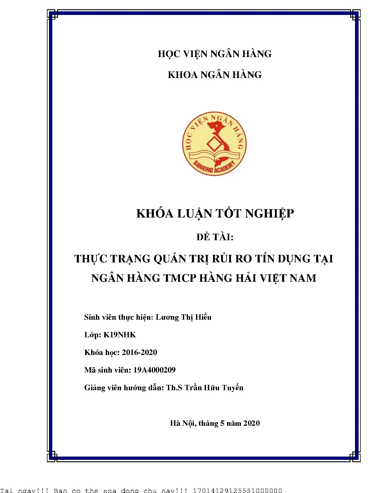 Thực trạng quản trị rủi ro tín dụng tại MSB Việt Nam