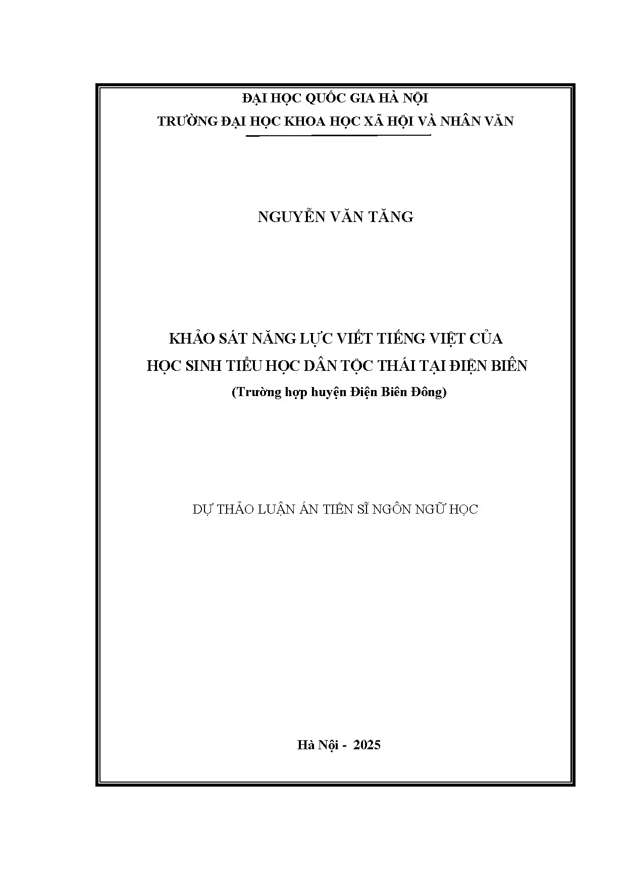 Năng lực viết tiếng Việt của học sinh dân tộc Thái Điện Biên