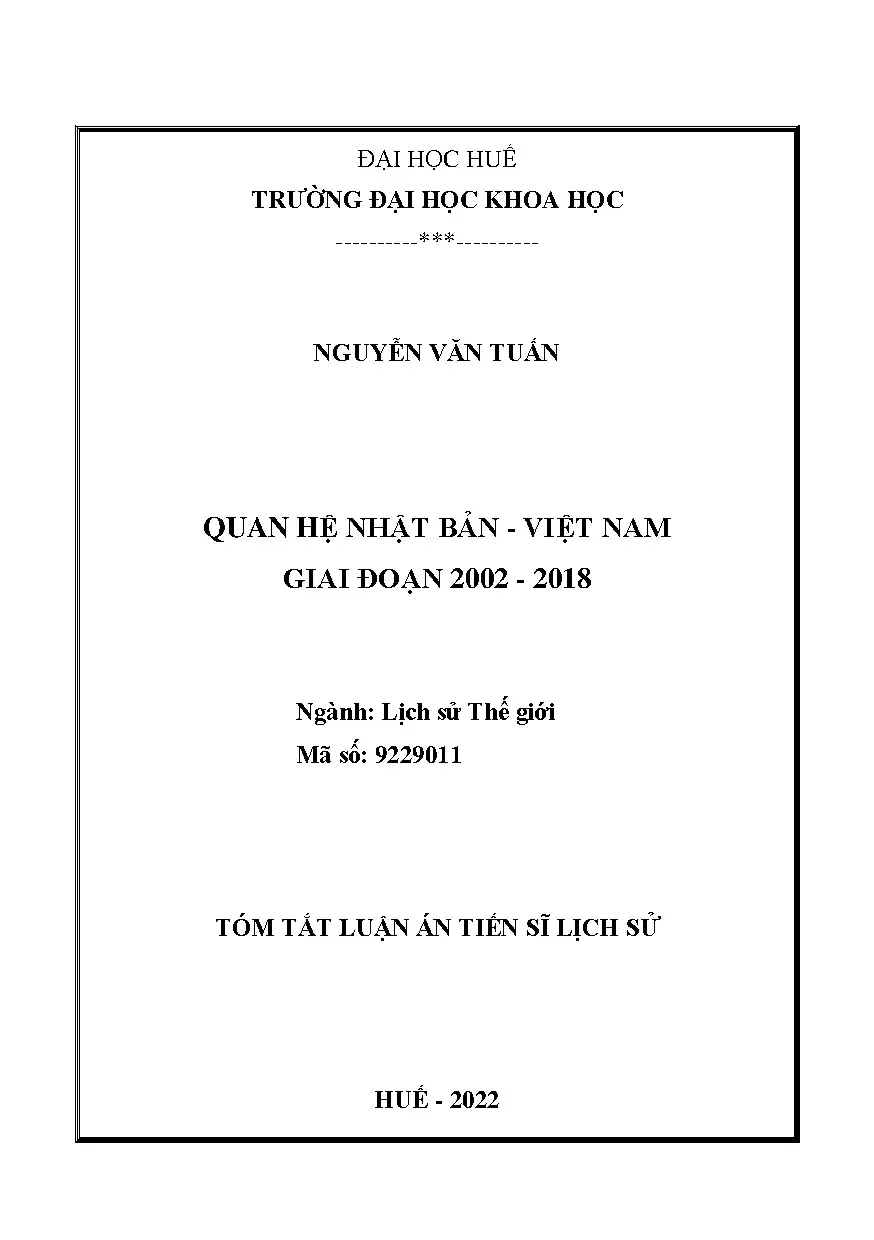 Quan hệ Nhật Bản - Việt Nam 2002-2018: Lịch sử và triển vọng