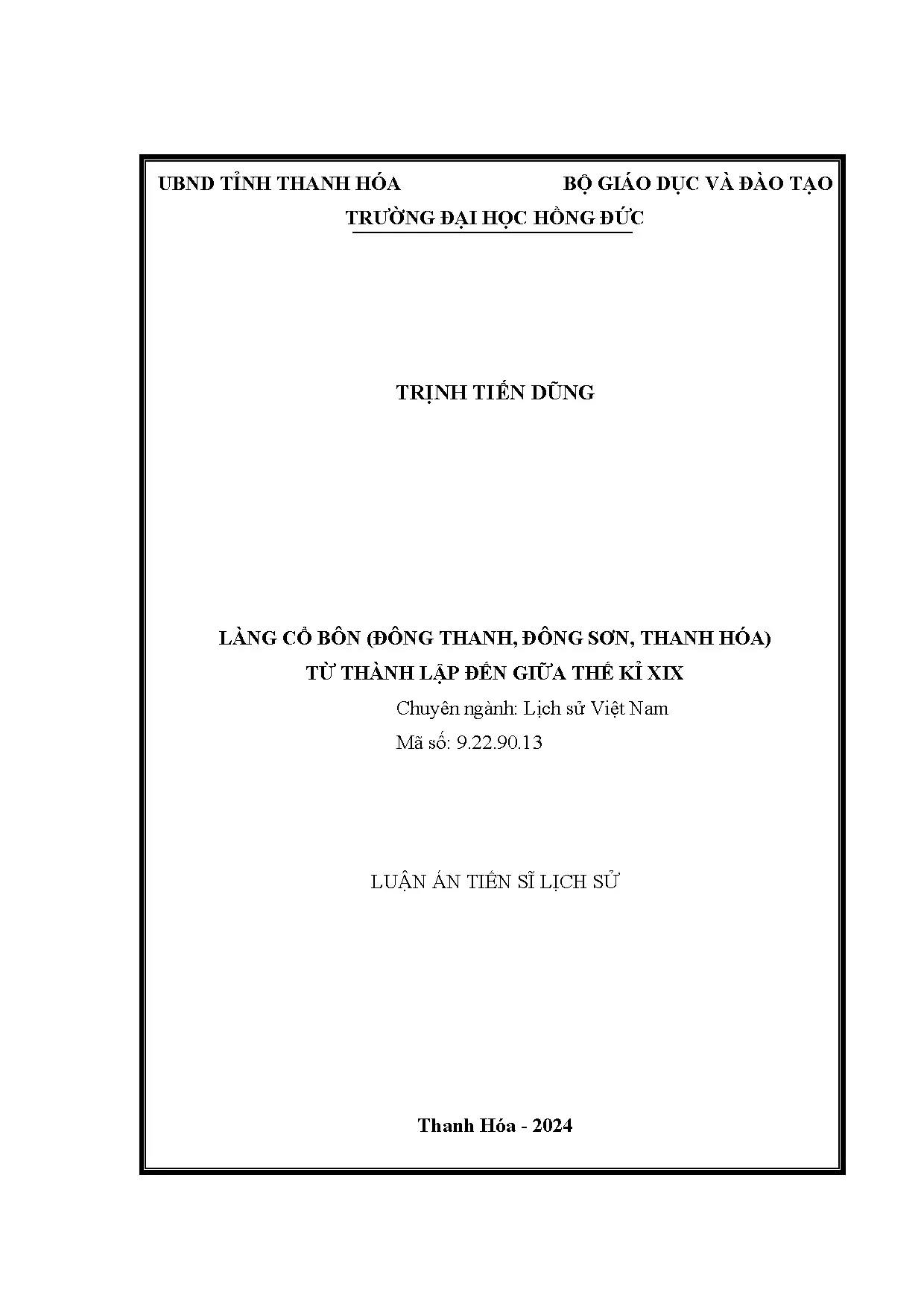 Nghiên cứu làng Cổ Bôn