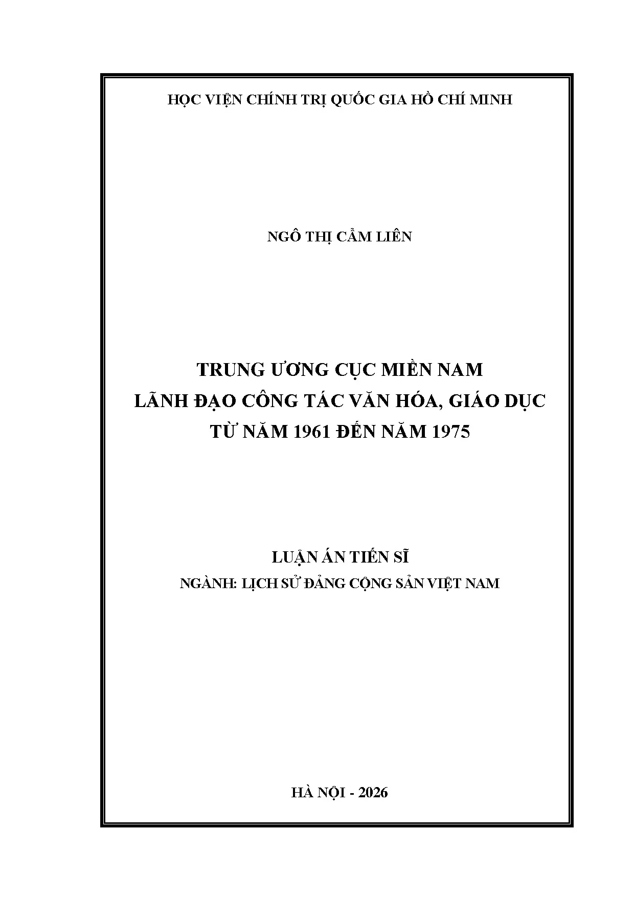 Trung ương Cục Miền Nam lãnh đạo văn hóa, giáo dục (1961-1975)