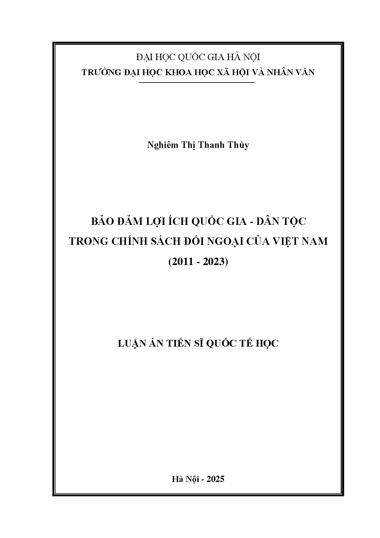Bảo đảm lợi ích quốc gia - dân tộc trong chính sách đối ngoại của Việt Nam