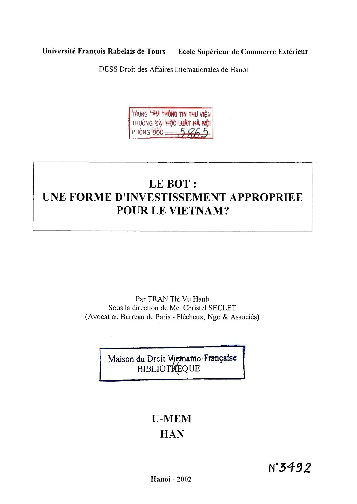 Luận án nghiên cứu le bot une forme dinvestissement appropri