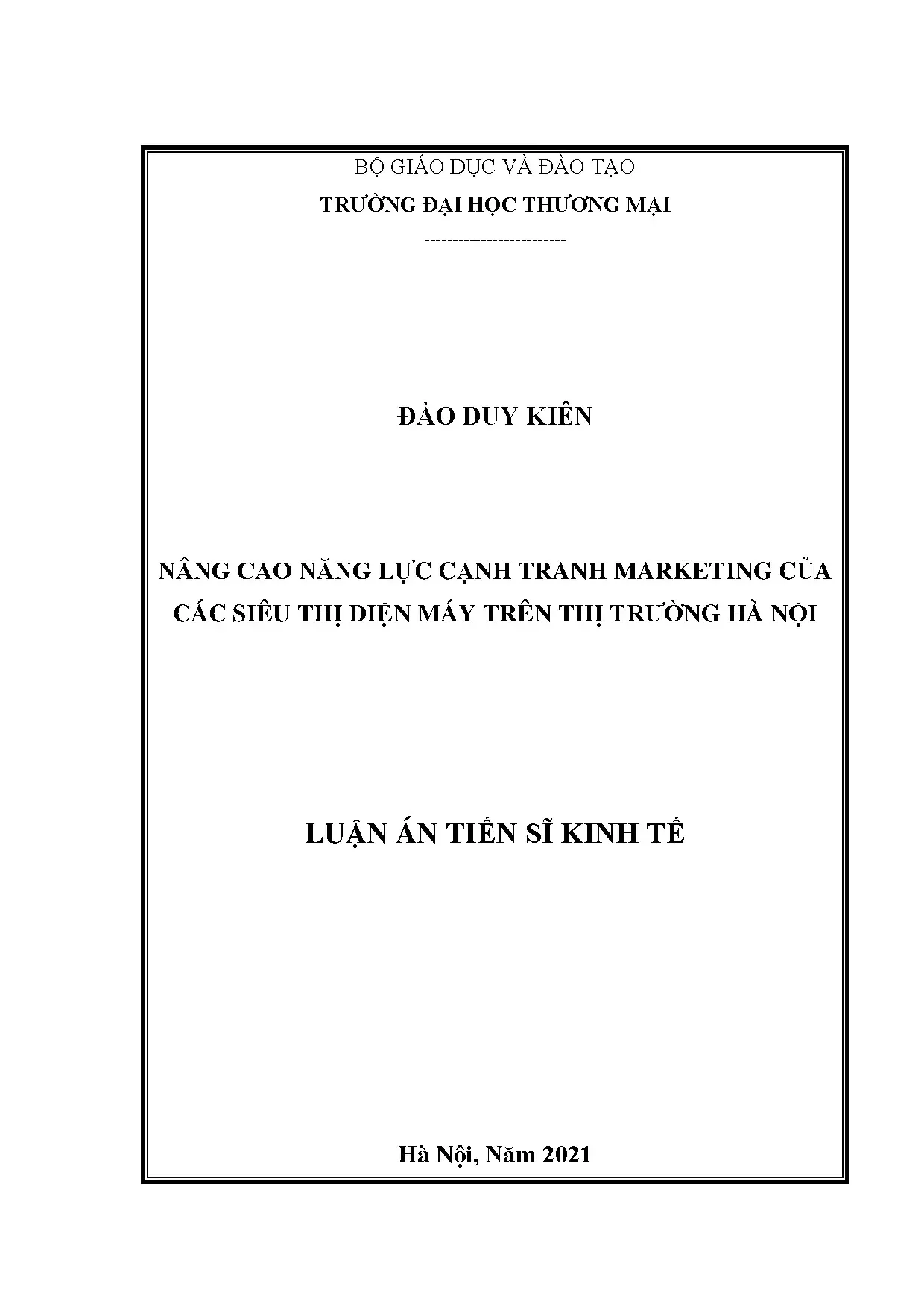 Nâng cao năng lực cạnh tranh marketing cho siêu thị điện máy