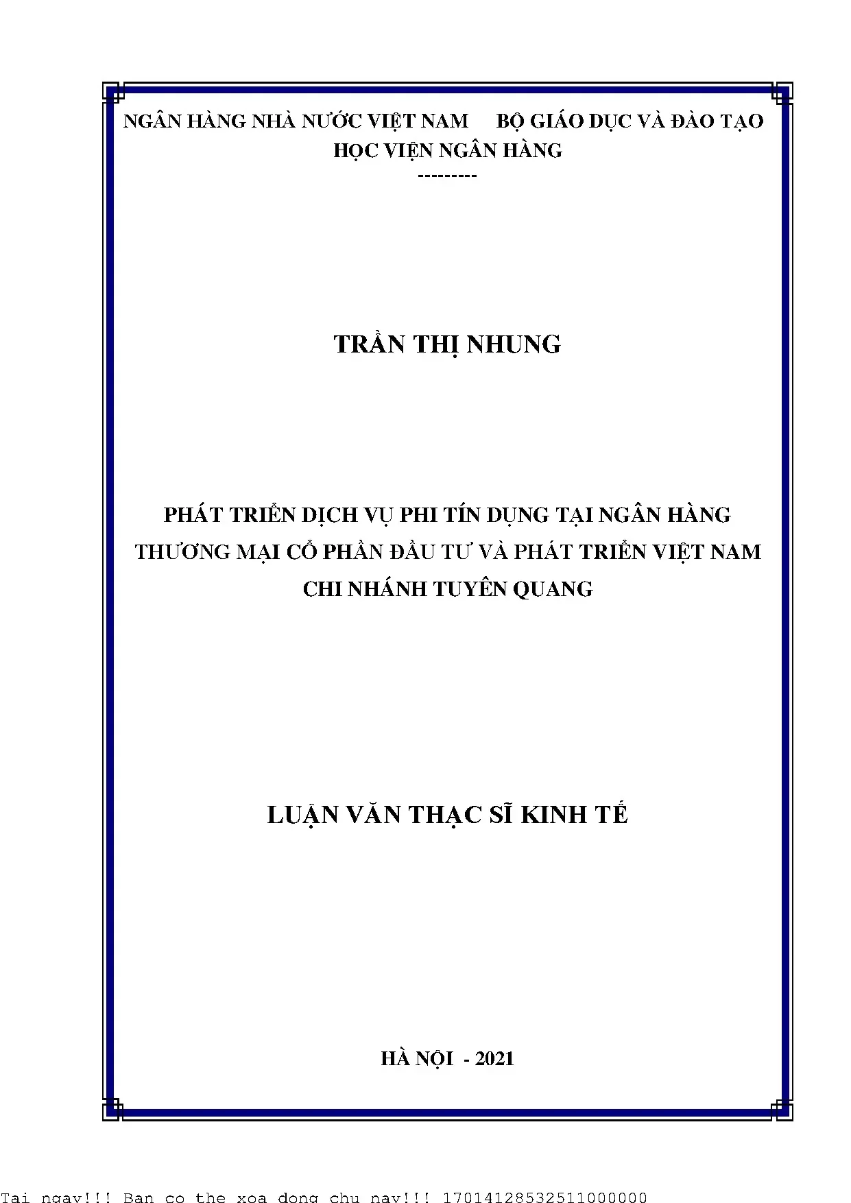 Phát triển dịch vụ phi tín dụng BIDV Tuyên Quang